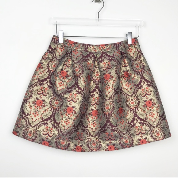 Kimchi Blue Dresses & Skirts - Kimchi Blue gold metallic brocade A-line skirt